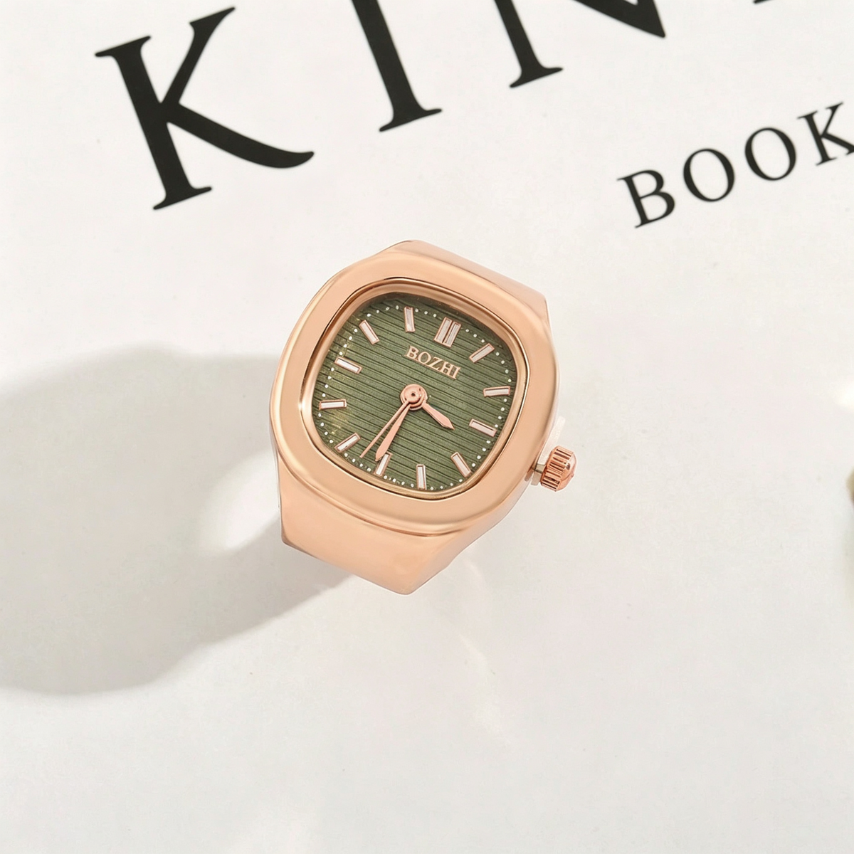 Casual Daily Wear Mini Finger Watch Quartz Ring Timepiece
