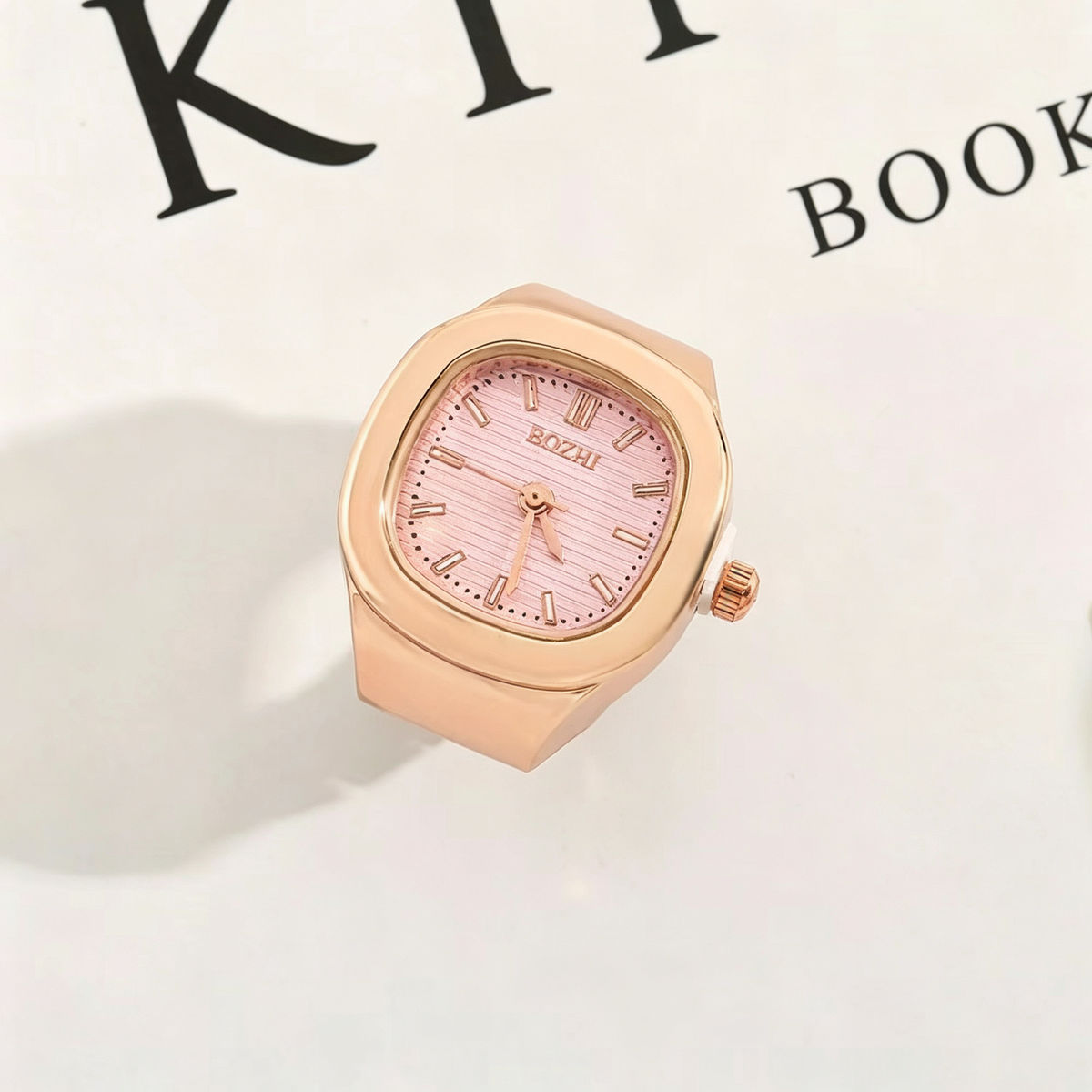 Casual Daily Wear Mini Finger Watch Quartz Ring Timepiece